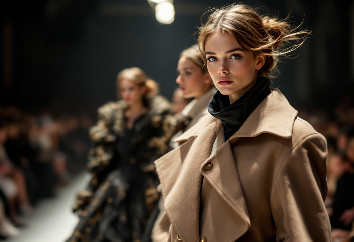 Sfilata di alta moda a Parigi con abiti eleganti