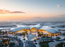 Un aereo Wizz Air in volo sopra paesaggi affascinanti