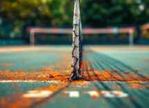 Matteo Berrettini in azione durante l'ATP di Doha