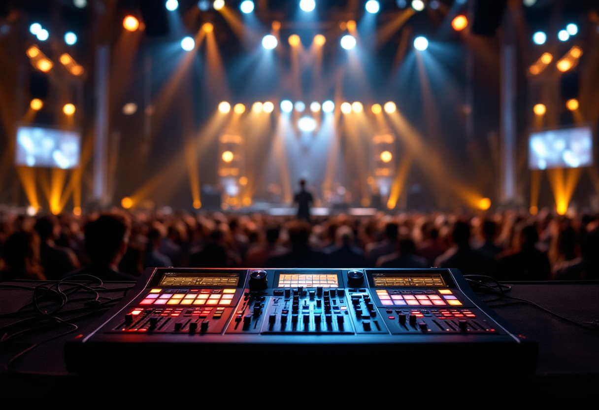 Dj in un evento affollato con tensioni visibili