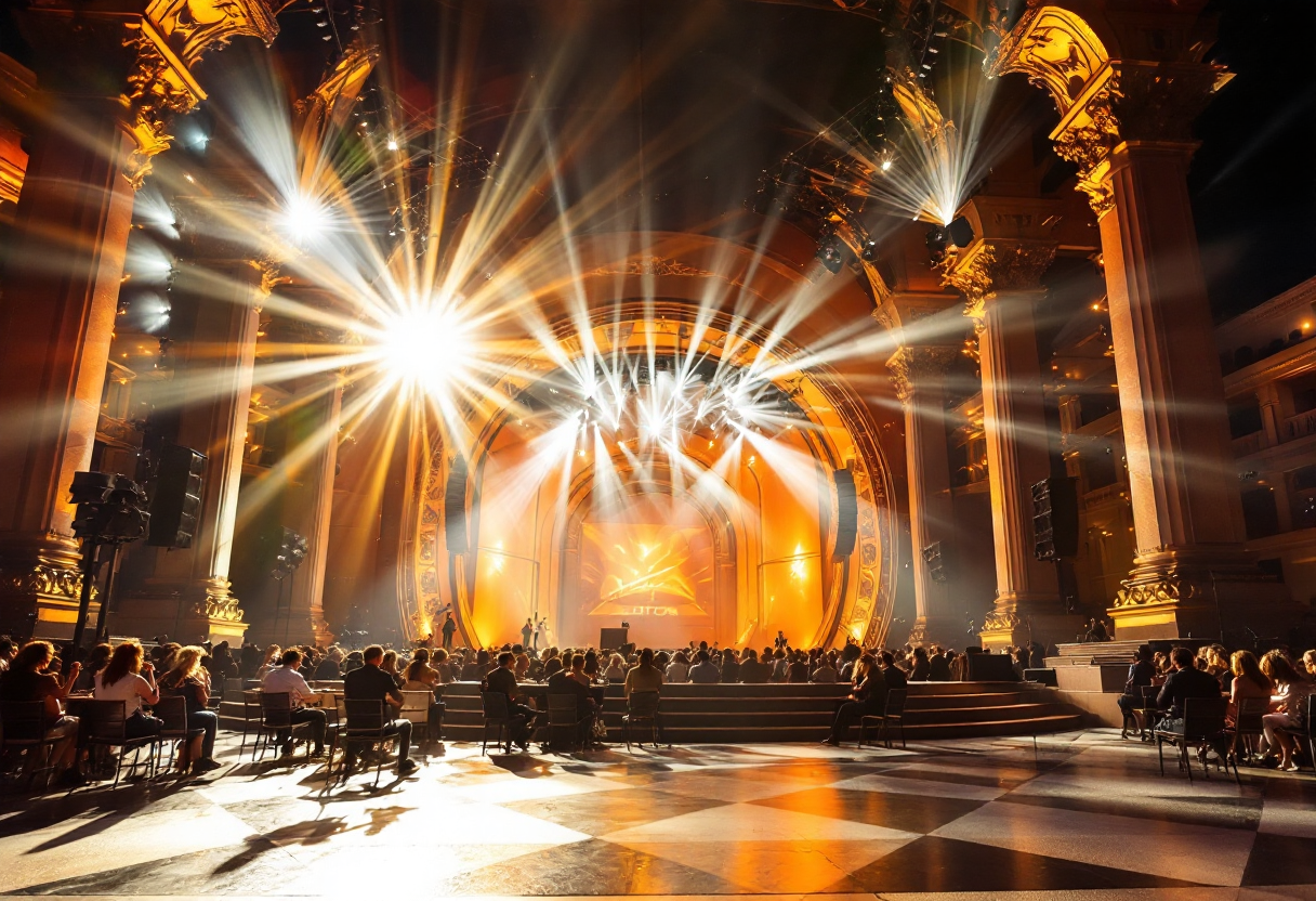Immagine del Festival di Sanremo con artisti sul palco