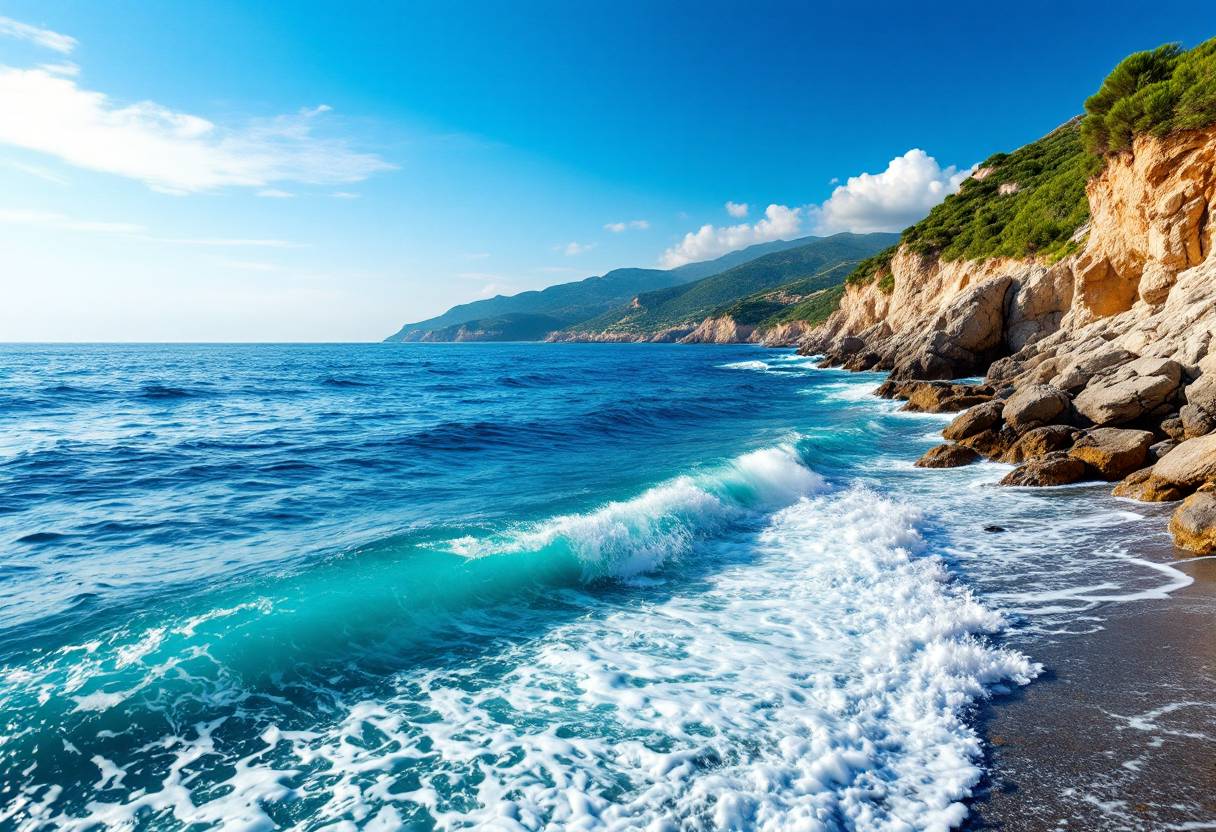 Panorama dell'isola d'Elba dalla serie Le onde del passato