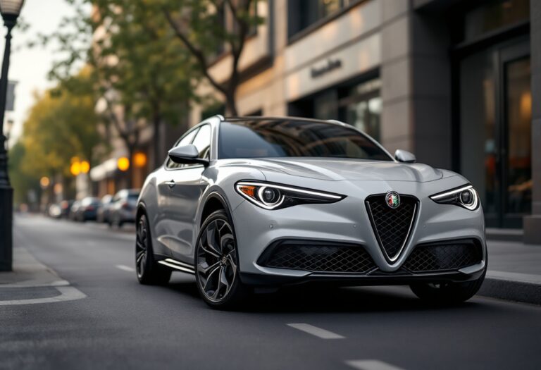 Alfa Romeo Junior ibrida Q4 in movimento su strada