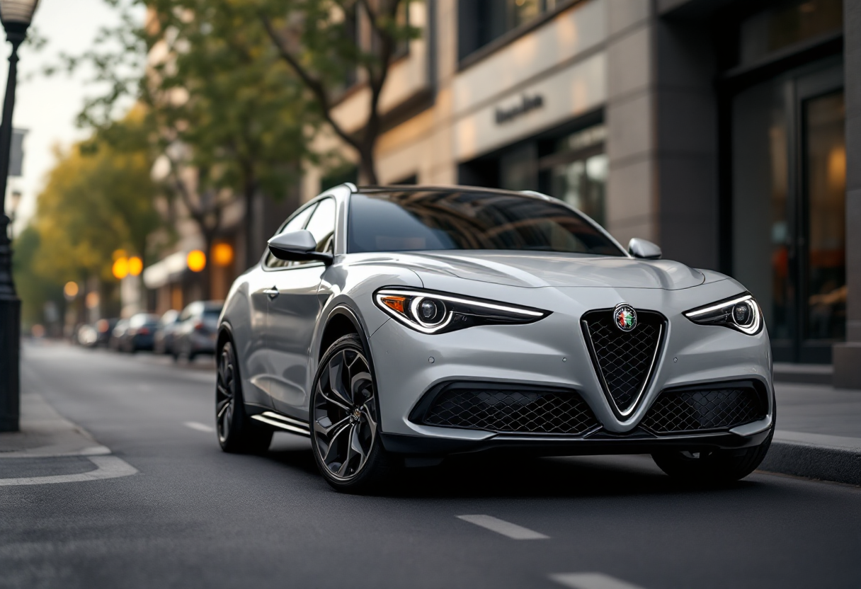 Alfa Romeo Junior ibrida Q4 in movimento su strada