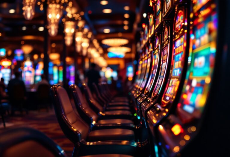 Celebrità che giocano alle slot machine in un casinò