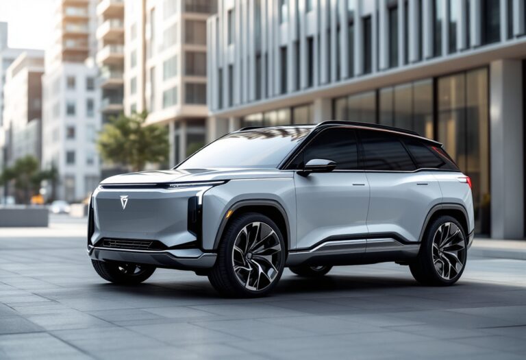 Jaecoo 7 Super Hybrid in un paesaggio urbano italiano