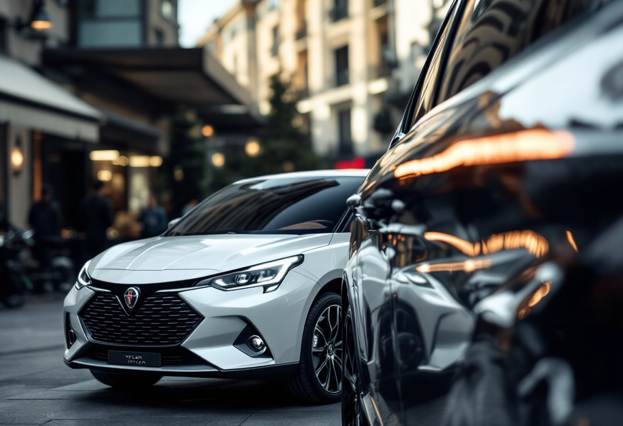 Nuova Lancia Ypsilon in un contesto urbano moderno