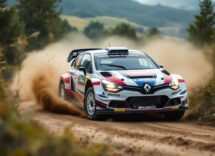 Lancia Ypsilon Rally4 HF in azione durante una gara di rally