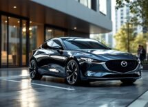 Nuova Mazda6e elettrica in movimento su strada