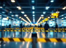 Diletta Leotta durante un controllo di sicurezza in aeroporto