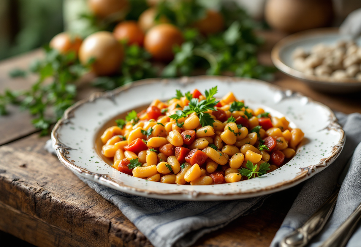 Fagioli alla Bud Spencer serviti in un piatto tradizionale