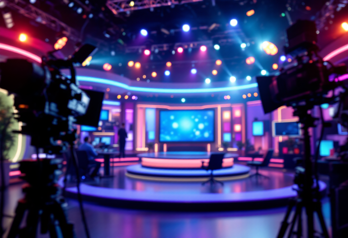 Immagine promozionale del GialappaShow 2025 con artisti