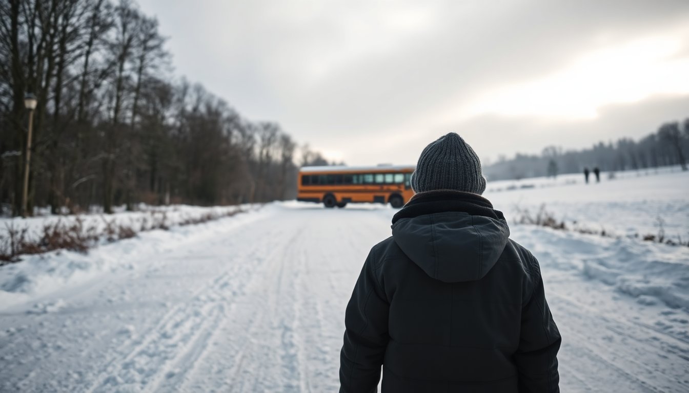 incidente scuolabus ragazzino costretto a camminare nel freddo intenso 1769819477